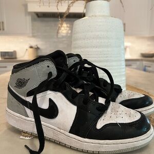 Jordan Kids Black, White & Gray High-Top Sneakers